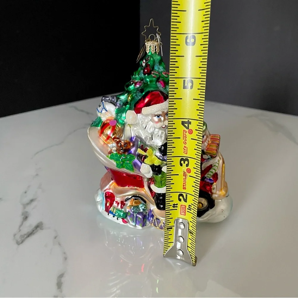 Santa & Snowman in Car Ornament by Christopher Radko